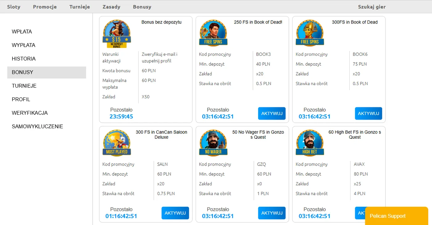 Co kryje się za ofertą powitalną Pelican Casino bonus